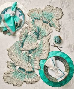 Kim Seybert Table Runners Isla Table Runner In Ivory & Seafoam