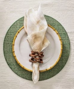 Kim Seybert Napkin Rings Pavilion Napkin Ring In Brown & Gold, Set Of 4