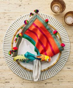 Kim Seybert Jaipur Napkin In White & Multi, Set Of 4