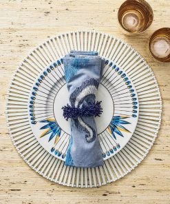 Kim Seybert Napkin Rings Carnival Napkin Ring In Navy, Set Of 4