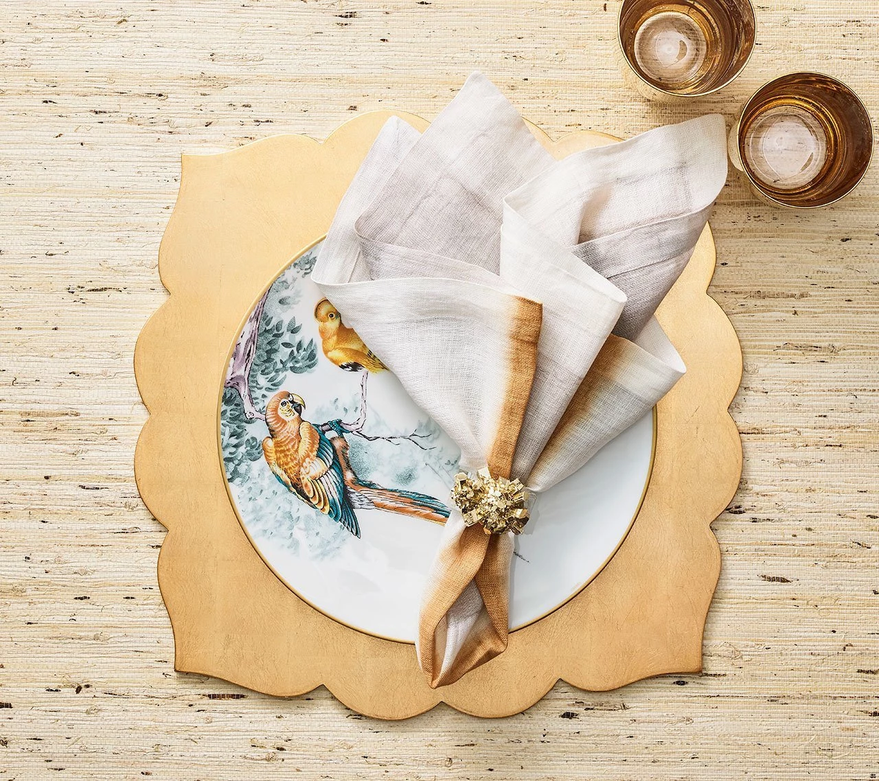 Kim Seybert Geode Napkin Rings In Gold, Set Of 4 In A Gift Box