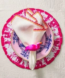 Kim Seybert Flamingo Napkin Ring In Pink & Orange, Set Of 4