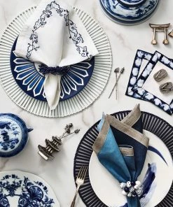 Kim Seybert Napkin Rings Carnival Napkin Ring In Navy, Set Of 4