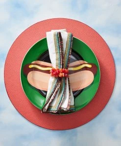 Kim Seybert Poppy Napkin Ring In Coral, Set Of 4