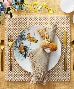 Kim Seybert Napkins Fringe Napkin In Natural & Silver, Set Of 4