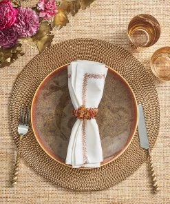 Kim Seybert Array Napkin Ring In Amber, Set Of 4 Napkin Rings