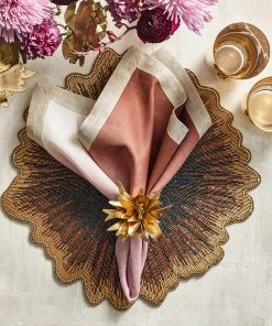 Kim Seybert Napkins Dip Dye Napkin In Mauve & Brown, Set Of 4