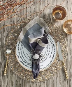 Kim Seybert Bouclé Placemat In Gold & Silver, Set Of 2