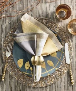 Kim Seybert Bouclé Placemat In Gold & Silver, Set Of 2