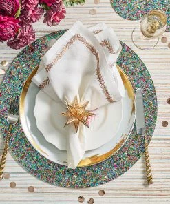 Kim Seybert Stardust Napkin Ring In Gold, Set Of 4 Napkin Rings