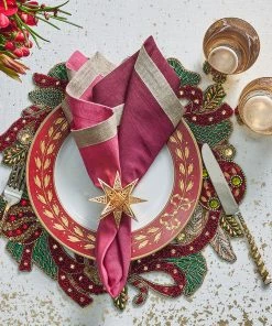 Kim Seybert Stardust Napkin Ring In Gold, Set Of 4 Napkin Rings