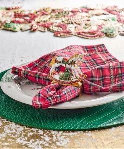 Kim Seybert Rocking Horse Napkin Ring In White & Multi, Set Of 4 In A Gift Box