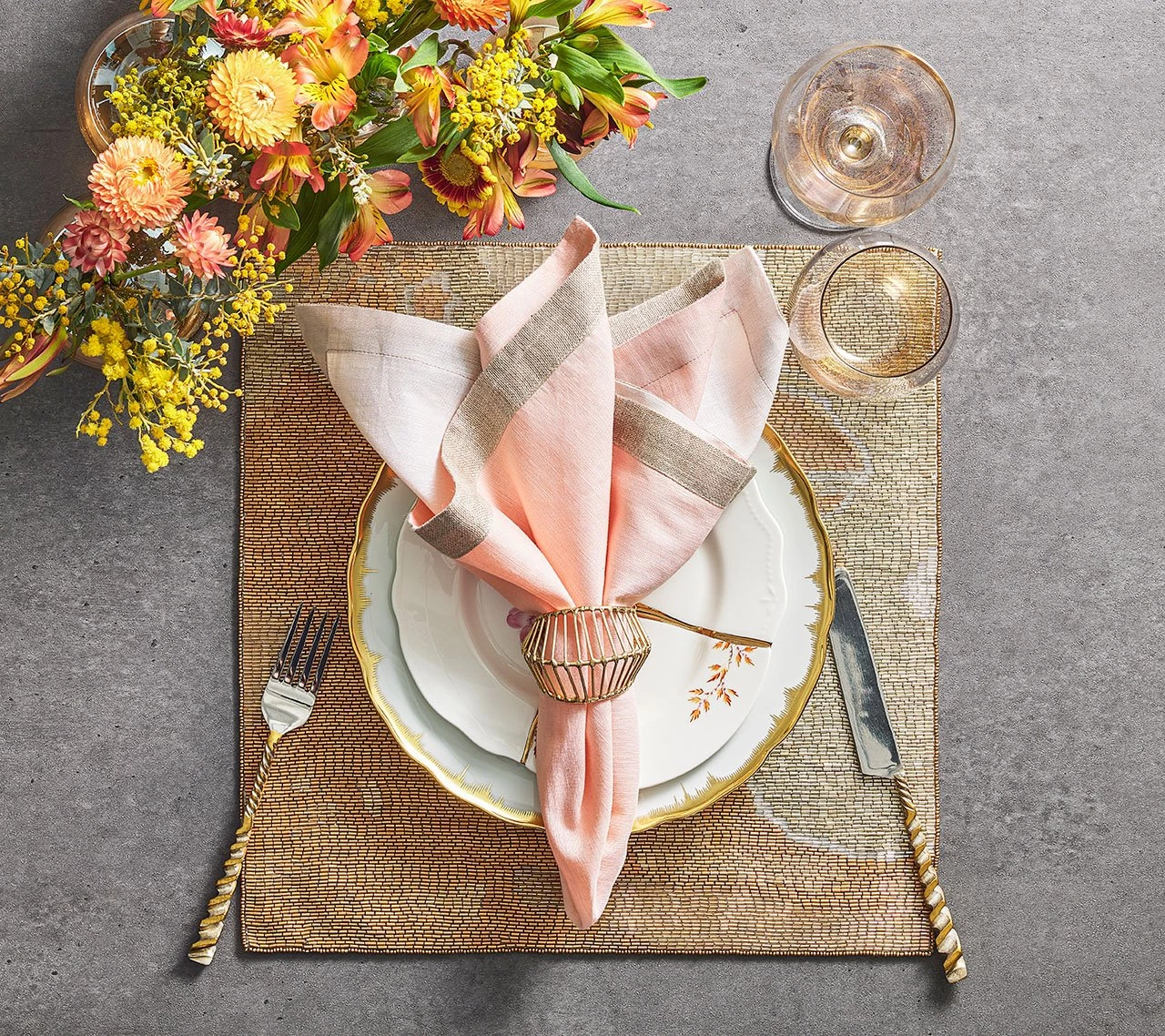 Kim Seybert Placemats Ethereal Placemat In Gold & Silver, Set Of 2