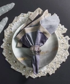 Kim Seybert Cage Napkin Ring In Silver, Set Of 4 Napkin Rings