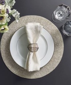 Kim Seybert Cage Napkin Ring In Silver, Set Of 4 Napkin Rings