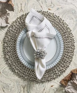 Kim Seybert Gilded Channel Placemat In Silver, Set Of 4