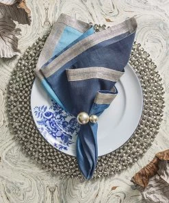 Kim Seybert Gilded Channel Placemat In Silver, Set Of 4