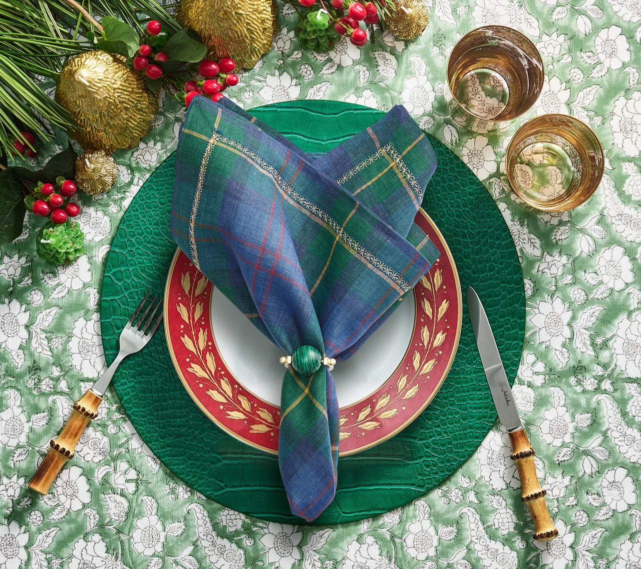 Kim Seybert Napkin Rings Mineral Napkin Ring In Emerald, Set Of 4