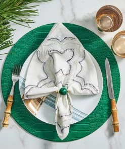 Kim Seybert Placemats Croco Placemat In Emerald, Set Of 4
