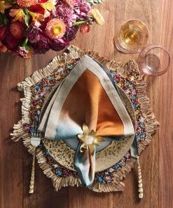 Kim Seybert Napkin Rings Sunflower Napkin Ring In Gold & Crystal, Set Of 4