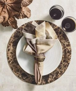 Kim Seybert Dip Dye Napkin In Taupe & Bark, Set Of 4 Napkins