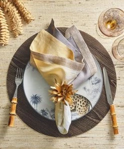 Kim Seybert Flores Napkin Ring In Gold, Set Of 4 Napkin Rings