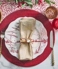 Kim Seybert Rocking Horse Napkin Ring In White & Multi, Set Of 4 In A Gift Box