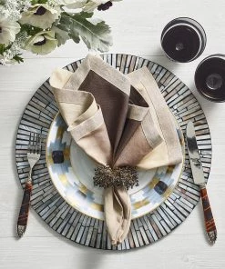 Kim Seybert Dip Dye Napkin In Taupe & Bark, Set Of 4 Napkins