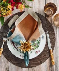 Kim Seybert Flores Napkin Ring In Gold, Set Of 4 Napkin Rings