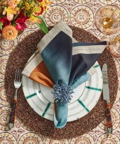 Kim Seybert Napkins Dip Dye Napkin In Midnight & Copper, Set Of 4