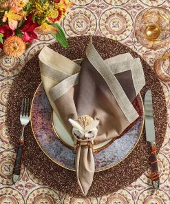 Kim Seybert Dip Dye Napkin In Taupe & Bark, Set Of 4 Napkins