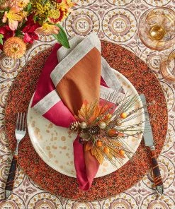 Kim Seybert Autumn Spray Napkin Ring In Brown & Multi, Set Of 4 Napkin Rings