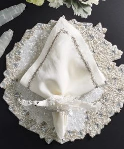 Kim Seybert Frost Bird Napkin Ring In White & Silver, Set Of 4