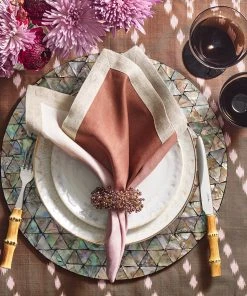 Kim Seybert Napkins Dip Dye Napkin In Mauve & Brown, Set Of 4