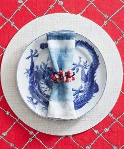 Kim Seybert Napkin Rings Poppy Napkin Ring In Red, White & Blue, Set Of 4