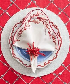 Kim Seybert Amalfi Napkin Ring In Coral, Set Of 4 In A Gift Box Napkin Rings