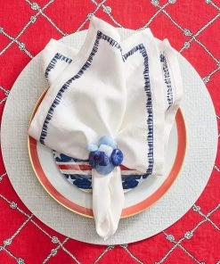 Kim Seybert Napkin Rings Sea Stone Napkin Ring In Navy, Set Of 4