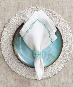 Kim Seybert Radiant Napkin Ring In Seafoam, Set Of 4