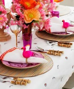 Kim Seybert Bohemia Tablecloth In Pink & Orange