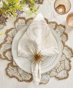 Kim Seybert Botanica Placemat In White, Gold & Silver, Set Of 2