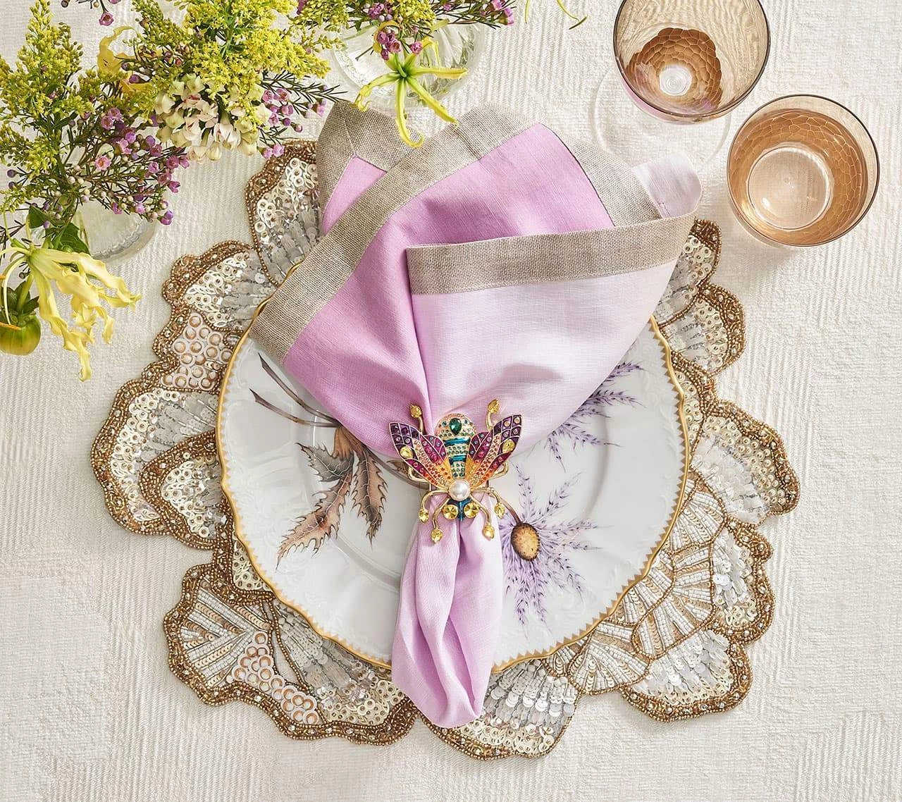 Kim Seybert Napkins Dip Dye Napkin In Lilac, Set Of 4