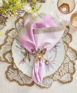 Kim Seybert Napkin Rings Glam Fly Napkin Ring In Multi, Set Of 4 In A Gift Box