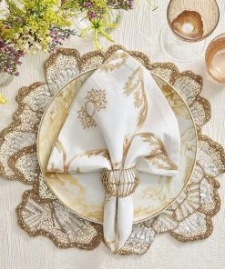 Kim Seybert Botanica Placemat In White, Gold & Silver, Set Of 2