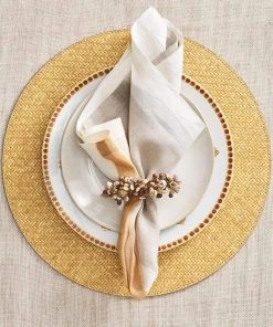 Kim Seybert Cozumel Napkin Ring In Natural, Set Of 4