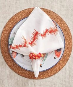 Kim Seybert Poppy Napkin Ring In Coral, Set Of 4