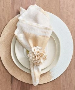 Kim Seybert Napkin Rings Dahlia Napkin Ring In Ivory, Set Of 4