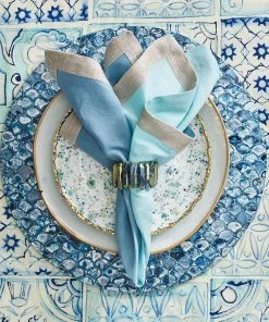 Kim Seybert Dip Dye Napkin In Sky & Blue, Set Of 4 Napkins