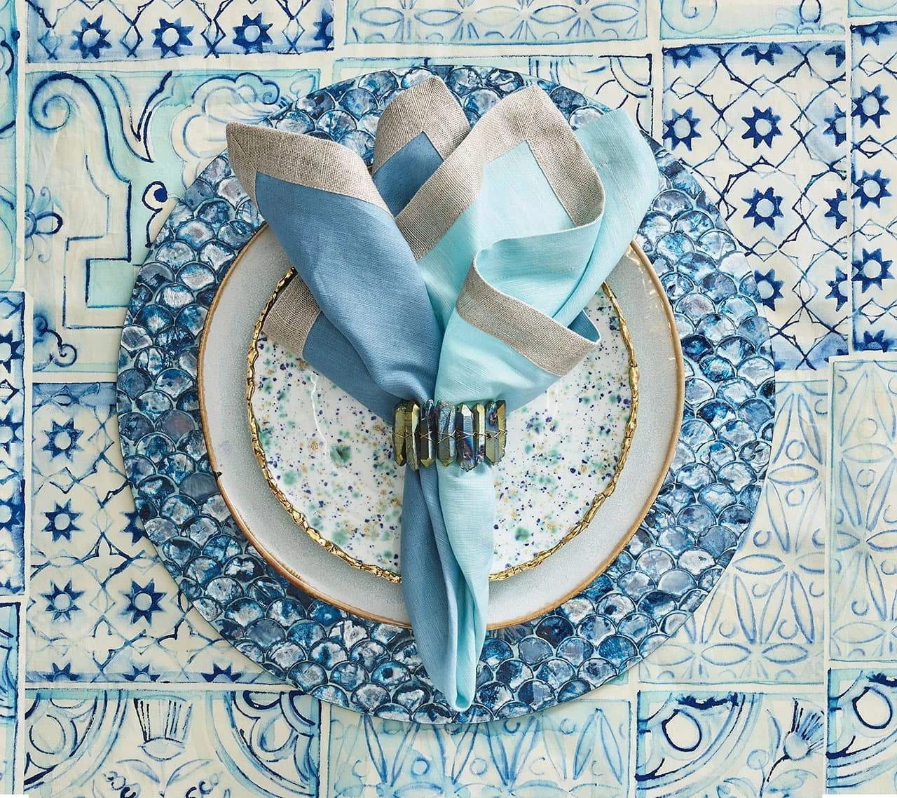 Kim Seybert Radiant Napkin Ring In Midnight, Set Of 4