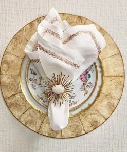 Kim Seybert Flare Napkin Ring In Gold, Set Of 4 Napkin Rings