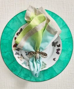 Kim Seybert Fly Away Napkin Ring In Black & Multi, Set Of 4